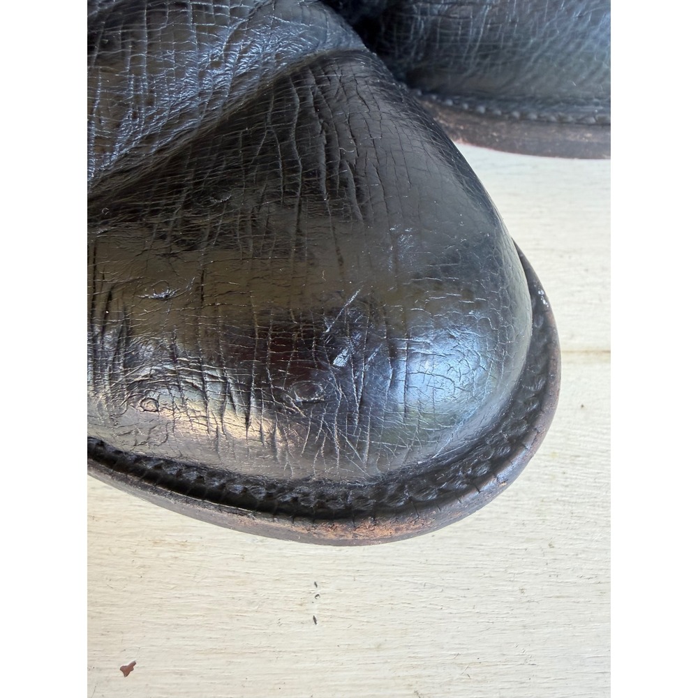 Lucchese Roper Boots Mens 9 EE Black Leather Western Cowboy T005703 - Picture 11 of 16